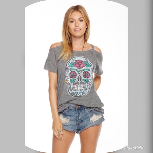 Chaser Tops - Chaser Calavera Skull Tee size XS
